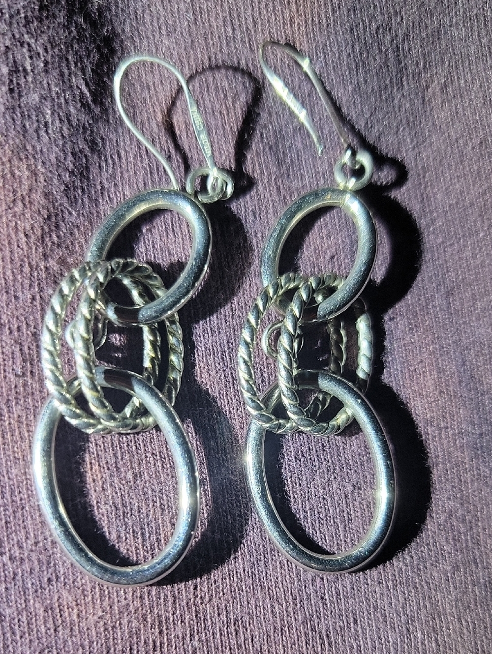 Sterling Silver Multi-Loop Dangle Earrings - Silver